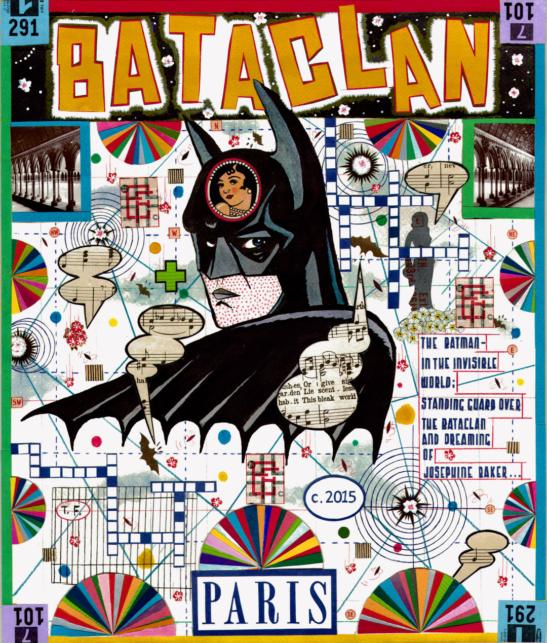 Tony fitzpatrick the batman in the invisible world standing guard 2015 collage cdosvz