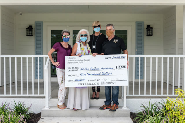 The $5,000 donation will furnish one of All Star Children's Foundations six foster homes.