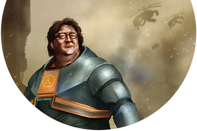 Gabe newell from valve software in his natural habitat