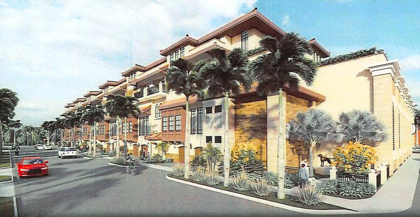 rendering of a hotel and condo project