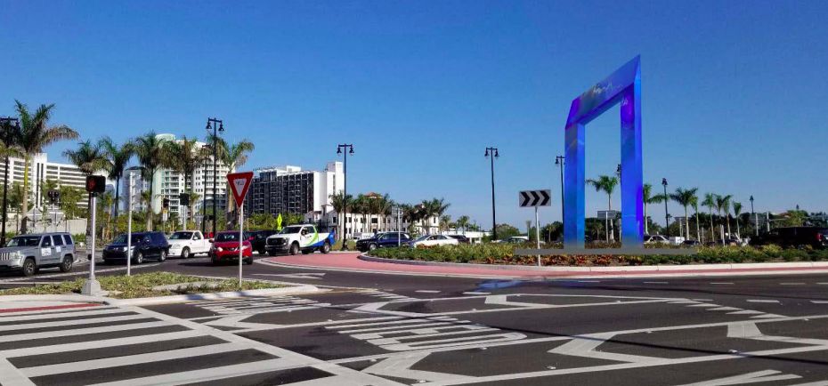 A rendering of public art for a Sarasota roundabout.