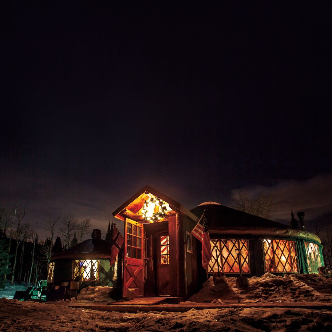 Park city winter 2013 after dark in the park yurt city fwgvzk