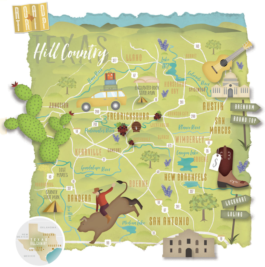 Texas Hill Country Map Printable 3952