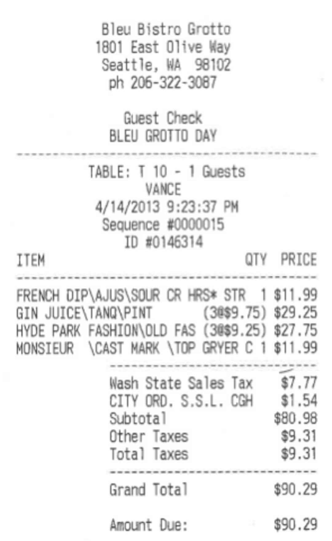 Seattle Wa Sales Tax >> Bleu Bistro Charging 1 9 Percent Sick Leave Surcharge Seattle Wa Sales Tax >> Bleu Bistro Charging 1 9 Percent Sick Leave Surcharge