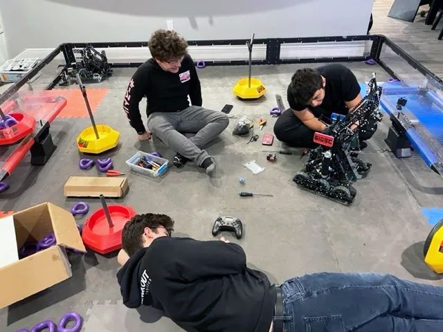 Team Blackout honing their robotics skills.