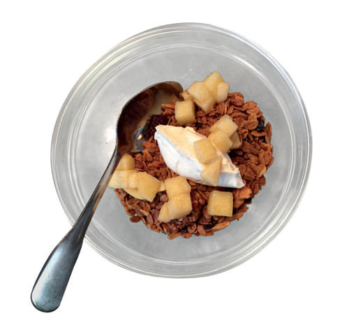 Tasty alder granola with labneh trklqx
