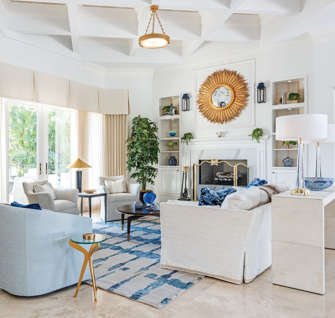 Barbara Gardner of Collins Interiors transformed a dated single-family villa into a light, bright, family-friendly retreat for a New York couple and their adult children.