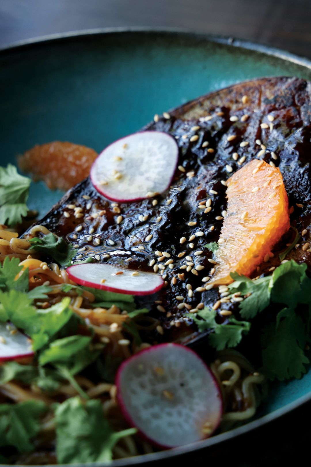 Ka Ka Papa's plum- and miso-glazed eggplant.