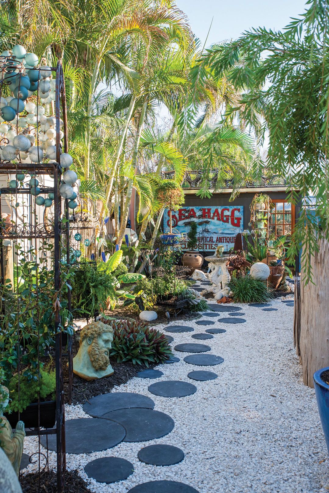 The original hand-painted Sea Hagg sign hangs in the yard.