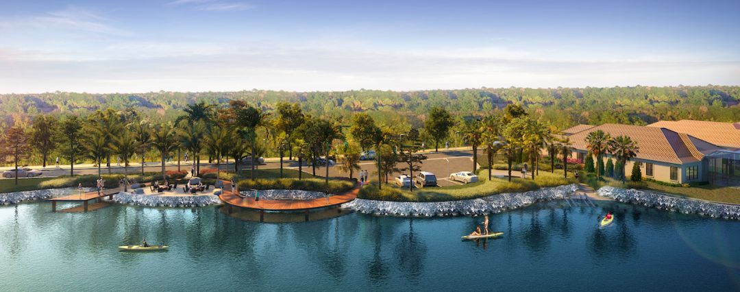 Waterfront pocket park rendering in Lakewood Ranch