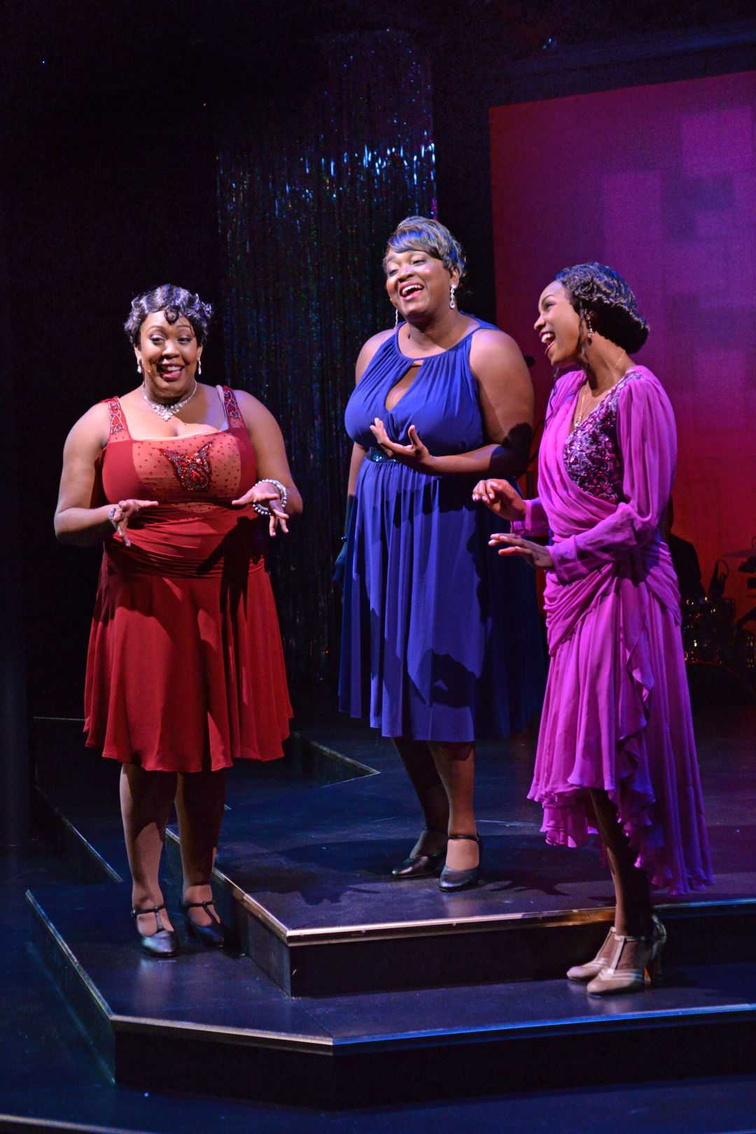 Ariel Blue, Syreeta S. Banks and JoAnna Ford during a musical number in Westcoast Black Theatre Troupe's 2017 production of Broadway in Black, which will return to WBTT's stage during its 2021-2022 season of shows