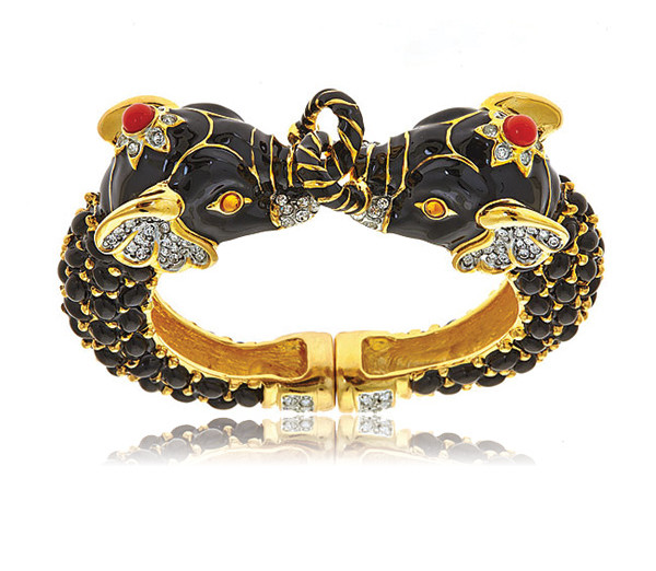 Double black elephant bracelet hdxmva