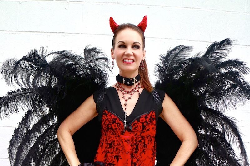 falling leaves dress Forum Novelties Womens Fallen Angel Costume, Black, Standard main image 0