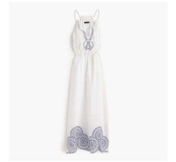 j crew white linen dress