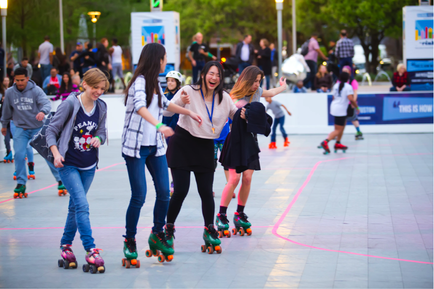 roller skating at discovery green