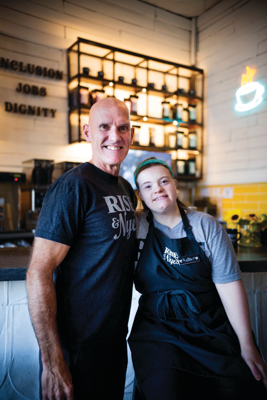 Beaver Shriver with employee Kelly