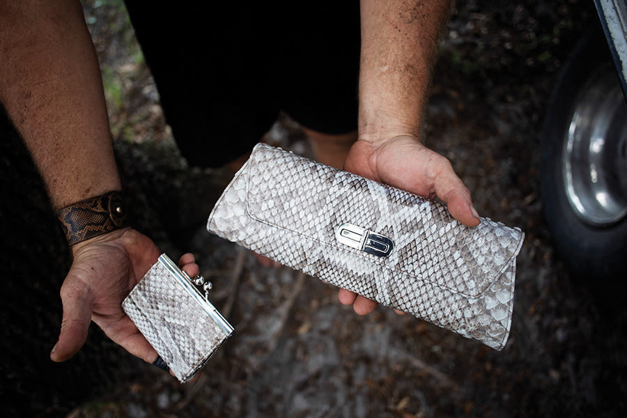 Python skin wallets