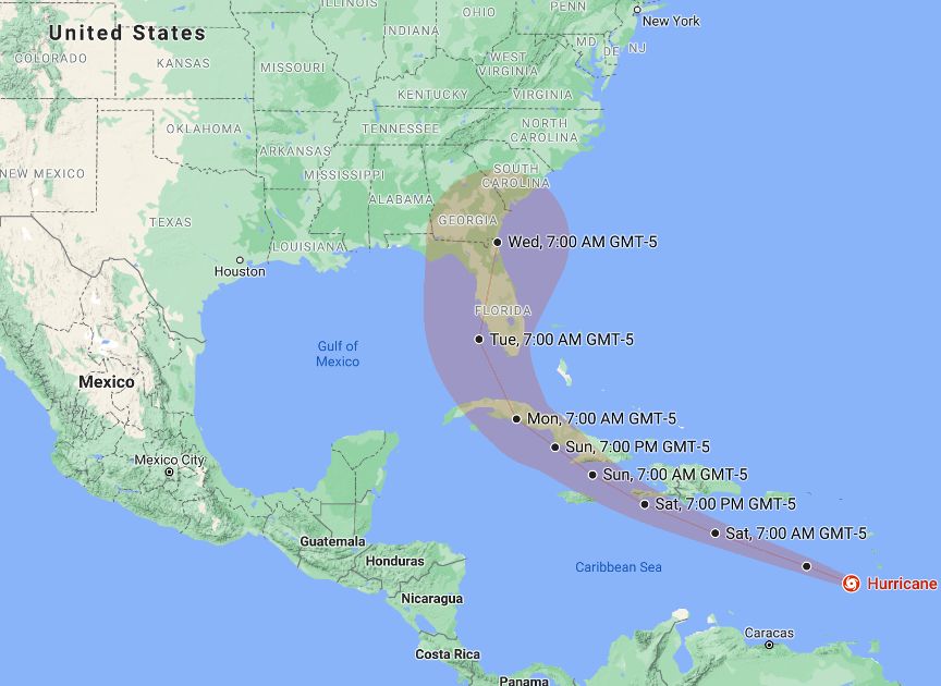 The National Hurricane Center's storm cone on Friday afternoon, July 2.