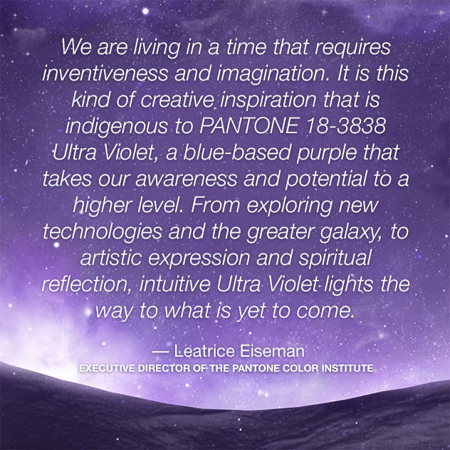 Pantone color of the year 2018 ultra violet lee eiseman quote kcka6i