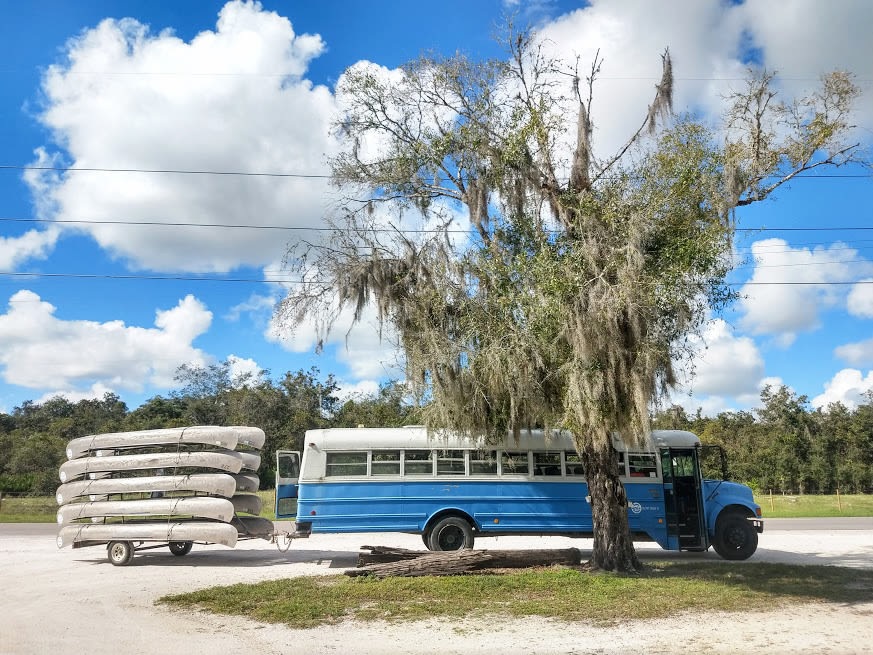 Paddlers can rent canoes from Arcadia's Canoe Outpost