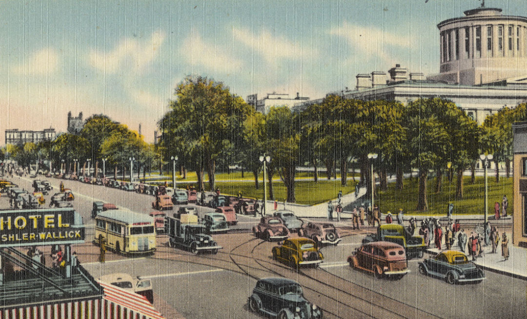Columbus ohio vintage postcard broad and high street njm22p