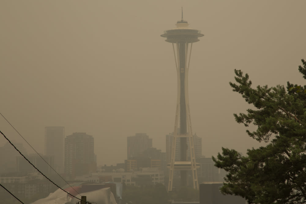 The Space Needle in wildfire smoke