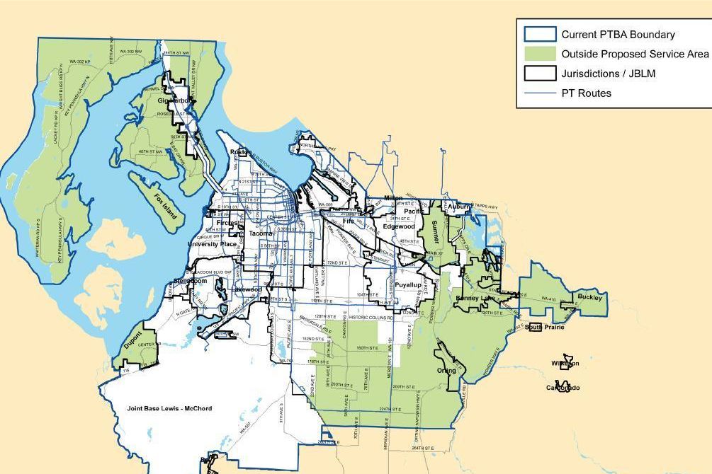 Unincorporated Pierce County Map Pierce Transit Redraws Bus Boundaries | Seattle Met