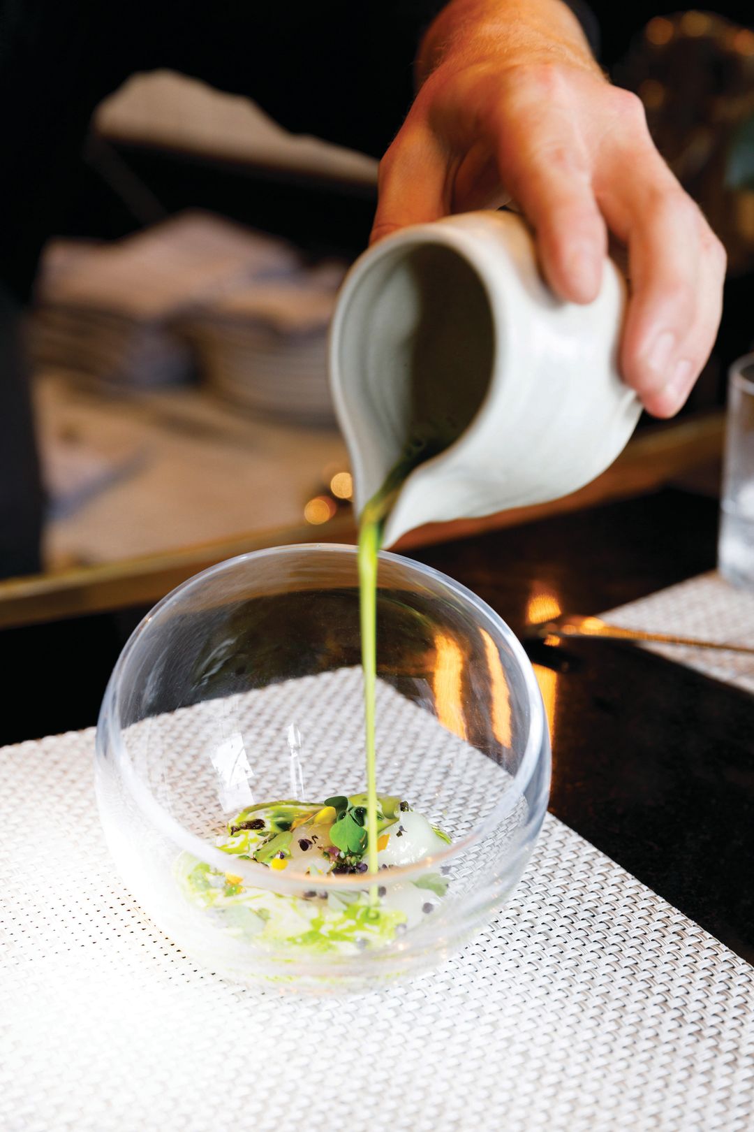 Raw scallops at Meliora.