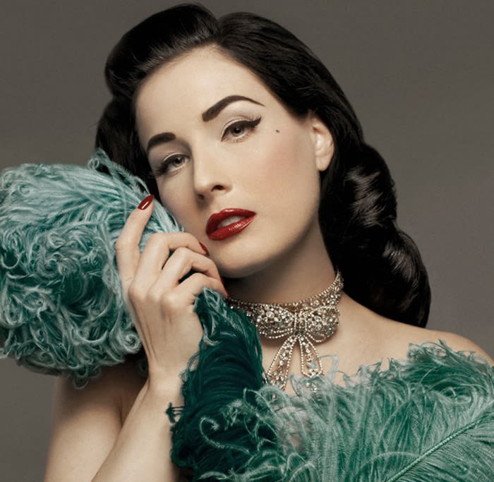 Dita von Teese does her own make-up