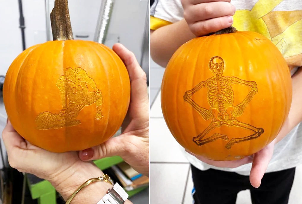 Laser carving allows for details that regular pumpkin carving does not