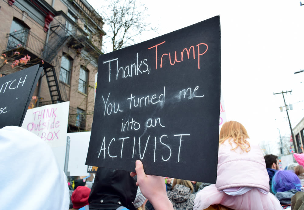 Activist sign vs. Trump