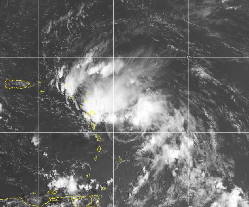 Tropical Storm Laura taking shape near Puerto Rico.