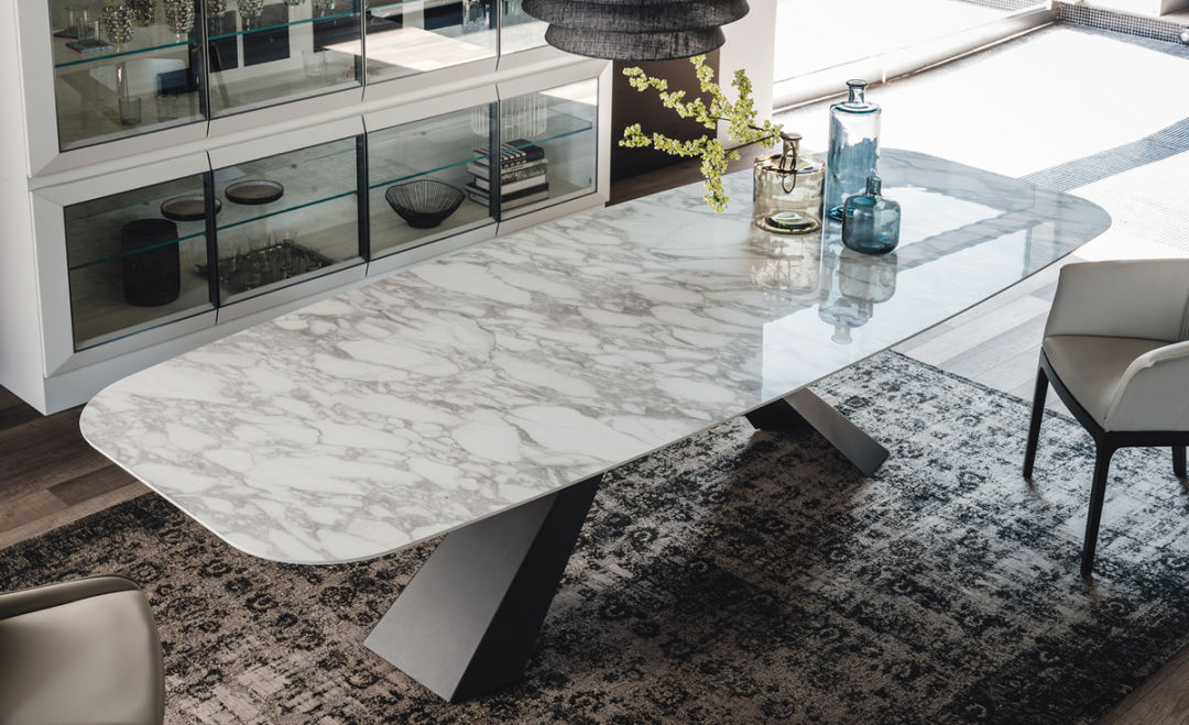 Marble dining table soft square dmovvi