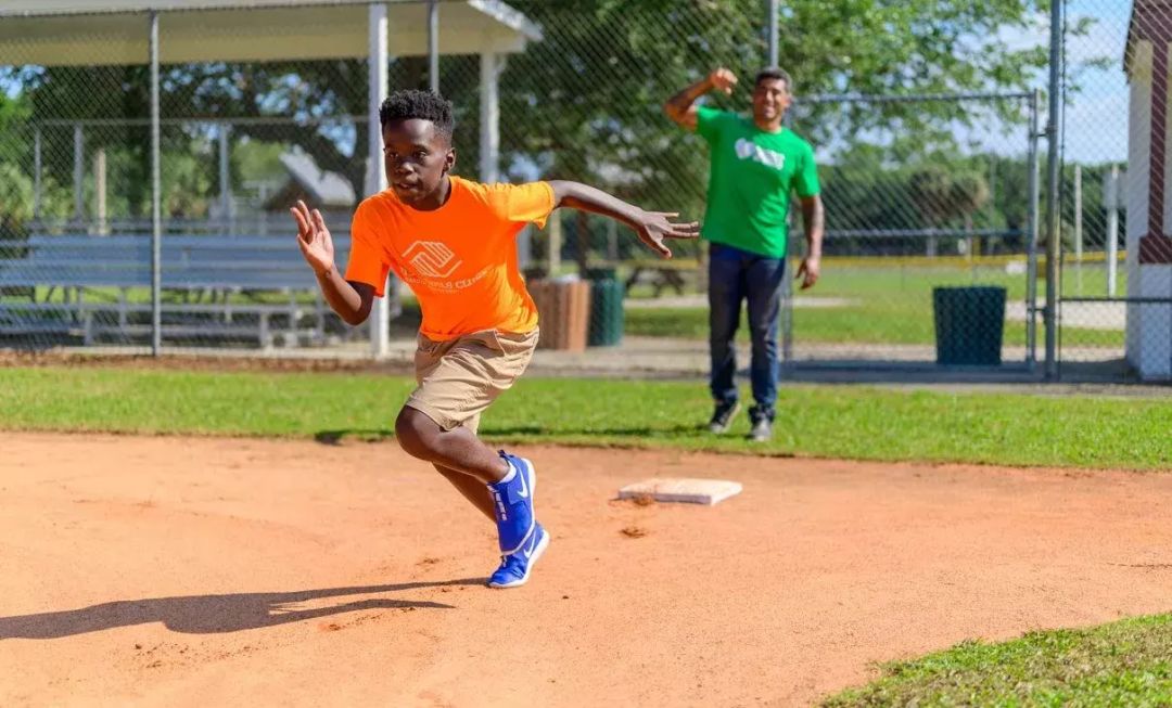 A local youth playing baseball at the Boys & Girls Clubs of Sarasota and Desoto Counties