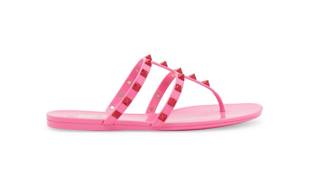 Valentino Rockstud PVC thong sandals