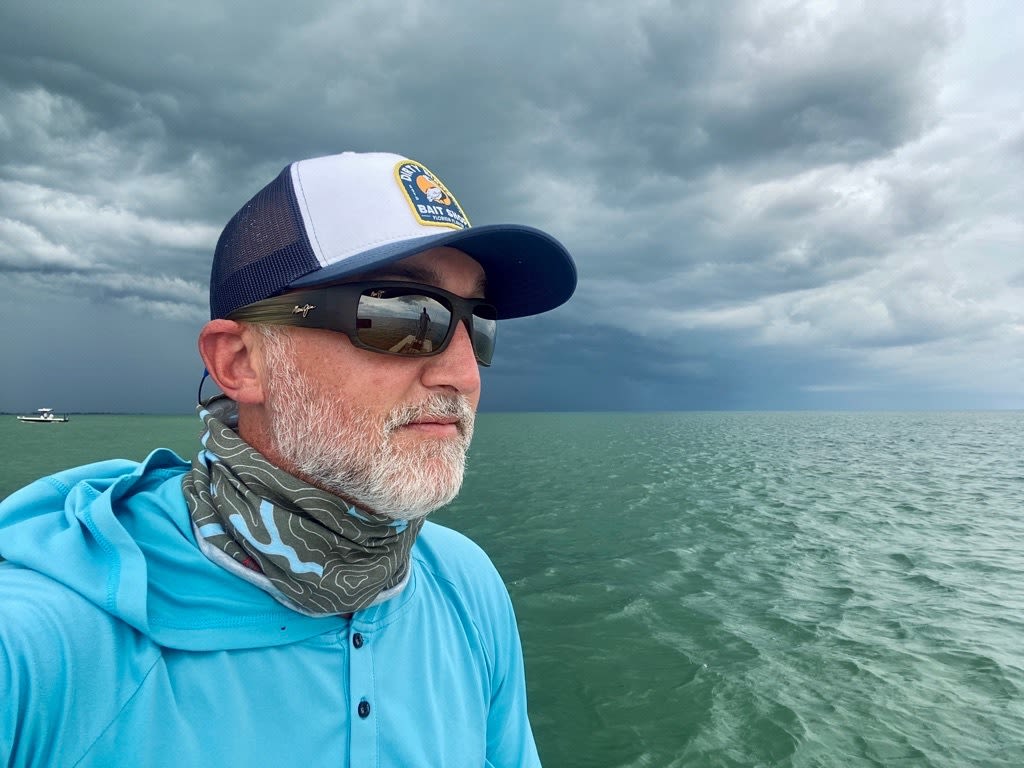 Local builder Josh Wynne on a boat