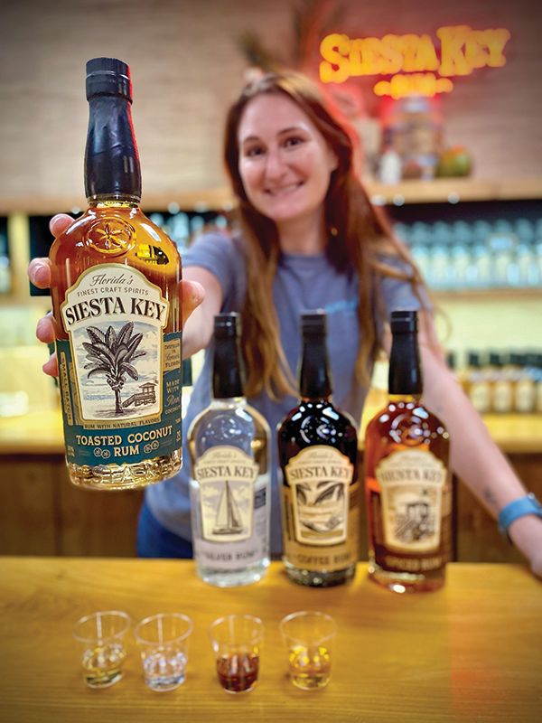 Enjoy a free tour and samples at the Siesta Key Rum distillery.