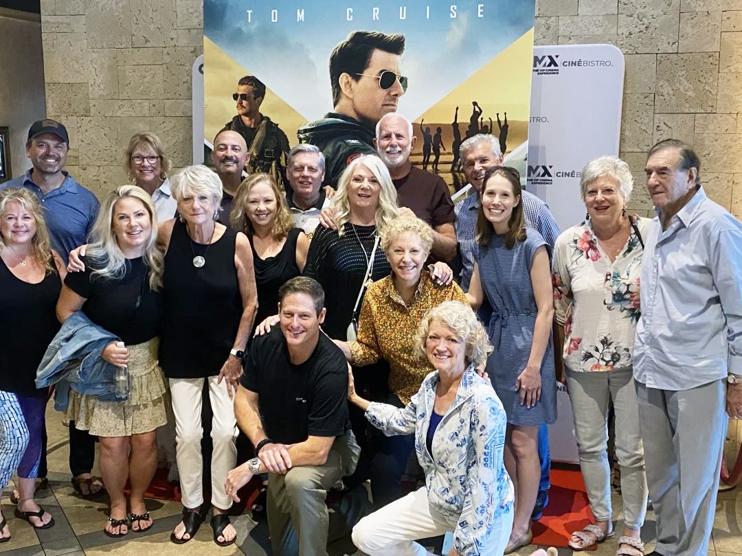 Captain Brian Ferguson with his family at CMX CinéBistro Siesta Key, Sarasota, before they head in to enjoy the movie.