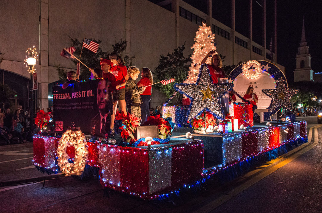 A float at a previous Downtown Sarasota Holiday Parade.