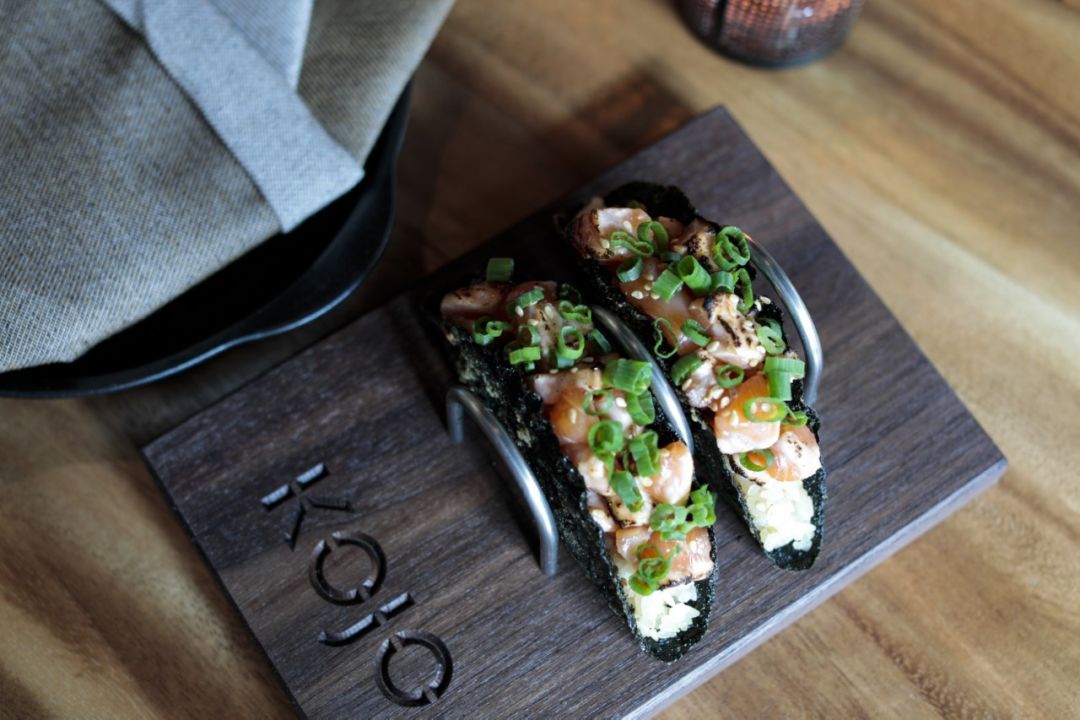 Torched salmon nori tacos at Kojo.