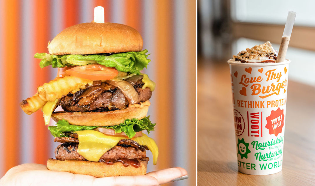 Vegan Animal burger and Peanut Butter shake from Next Level Burger