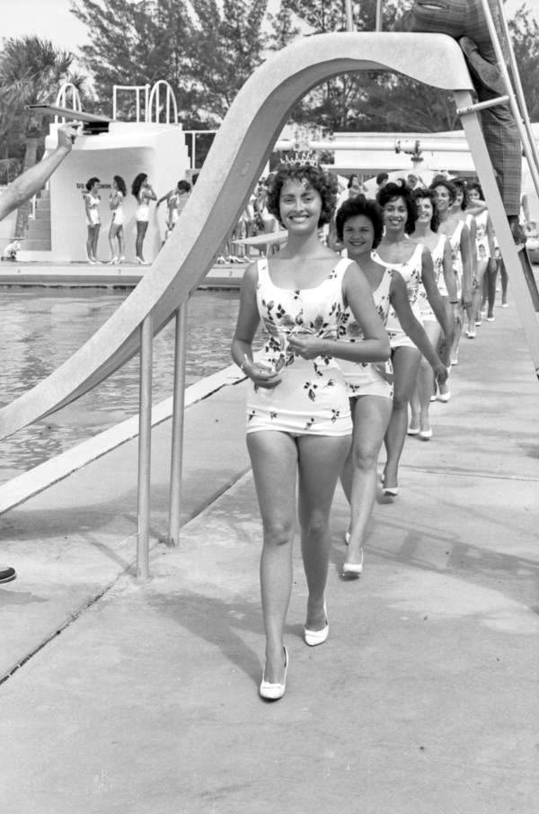 A beauty pageant at the Lido Casino pool