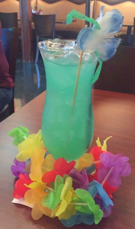 Blue hawaii vodka light rum pineapple blue curacao and sour mix ssrtcd
