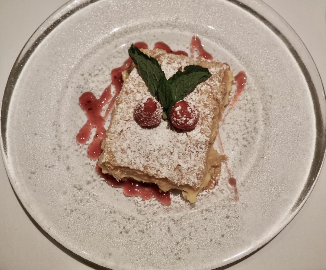 Phyllo and custard pie from the Greek epicurean menu at Michael's on East.