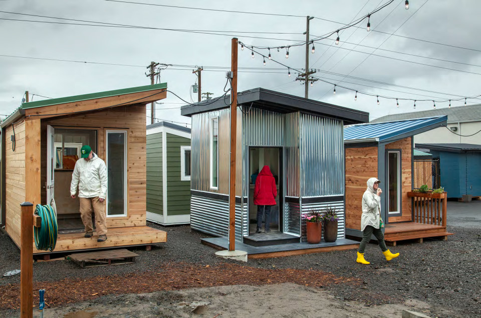 These Tiny Home Inspired Sleeping Pods Provide Shelter For Portland S Homeless Women Portland Monthly