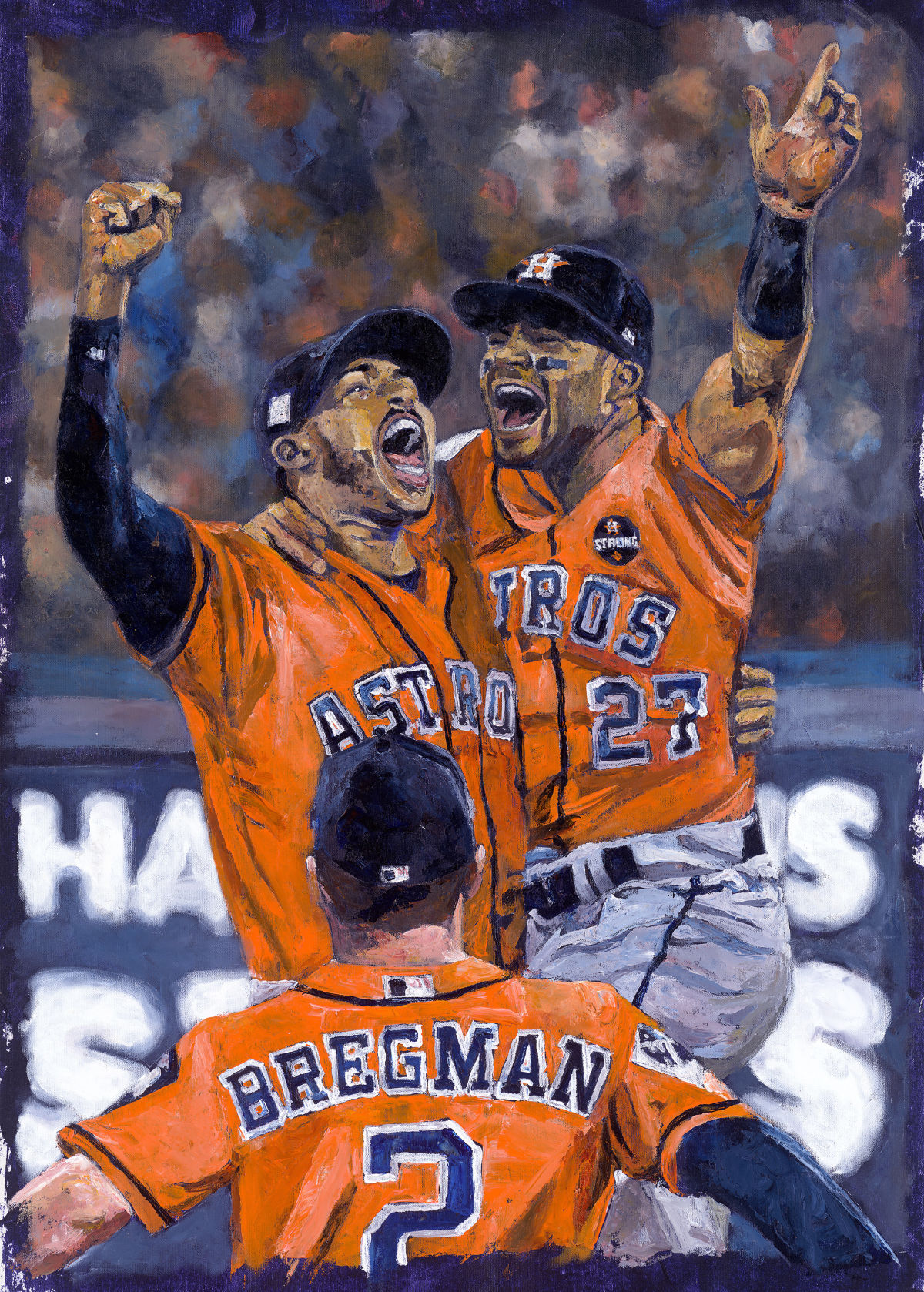 2005 - Astros Team Sit Down Fine Art Print by Unknown at