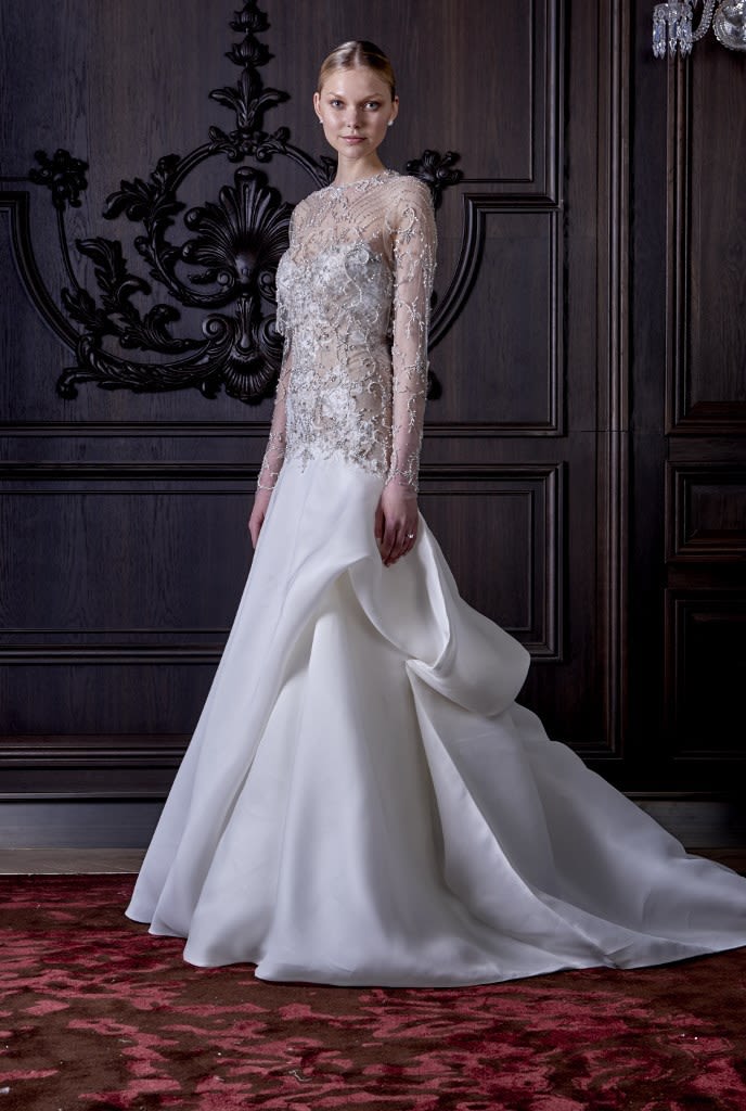 Monique Lhuillier Long Sleeve Wedding Dress Styles From Spring