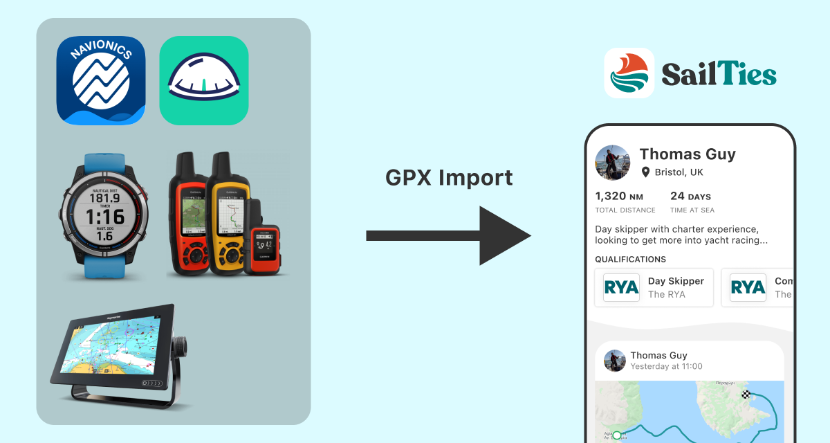 Import GPX files to SailTies