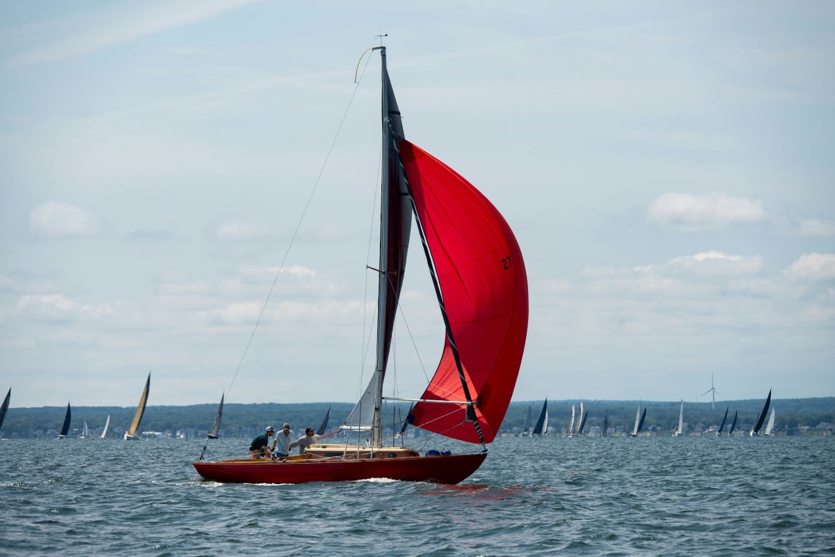 Sailing windward showing sails lift.