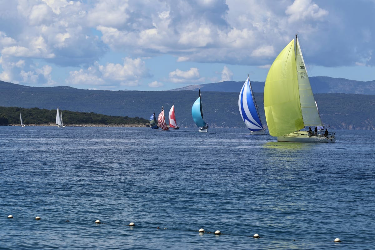 circular recap diagram of main sailing points of sail